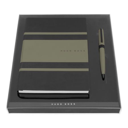 Hugo Boss Set HUGO BOSS Khaki (ballpoint pen & note pad A5)