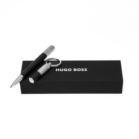 Hugo Boss Set Iconic Pebbled Black (ballpoint pen & key ring)