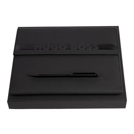 Hugo Boss Set Cloud Matte Black (ballpoint pen & folder A5)