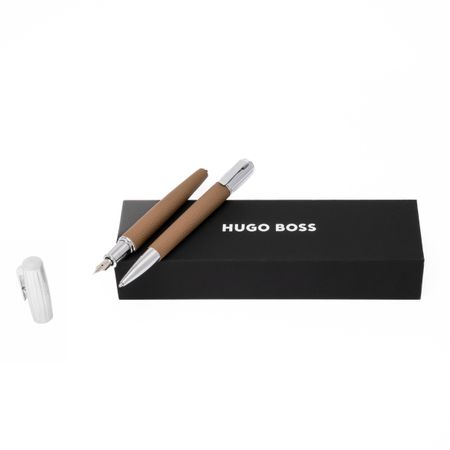 Hugo Boss Set Iconic Pebbled Camel (ballpoint pen & fountain pen)