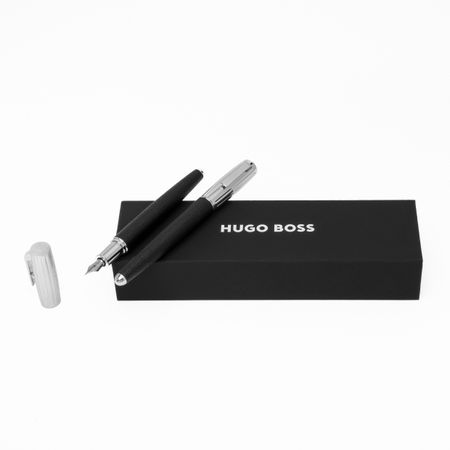 Hugo Boss Set Iconic Pebbled Black (rollerball pen & fountain pen)