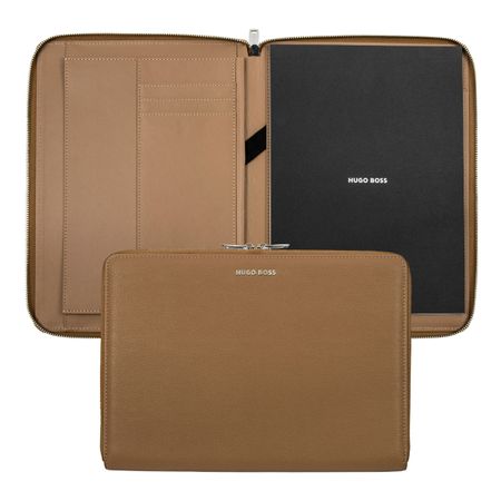 Hugo Boss Conference folder zip A4 Pure Iconic Camel