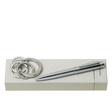 Cerruti 1881 Set Zoom Classic Silver (ballpoint pen & key ring)