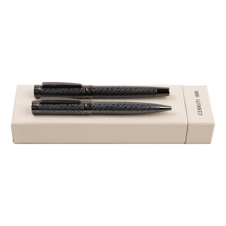 Cerruti 1881 Set Logomania Grey (ballpoint pen & rollerball pen)