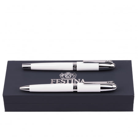 Festina Set Classicals Chrome White (ballpoint pen & fountain pen)