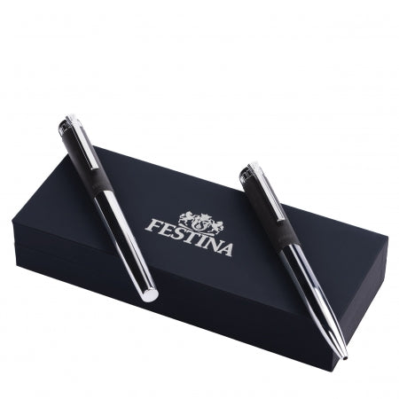 Festina Set Prestige Chrome Black (ballpoint pen & rollerball pen)