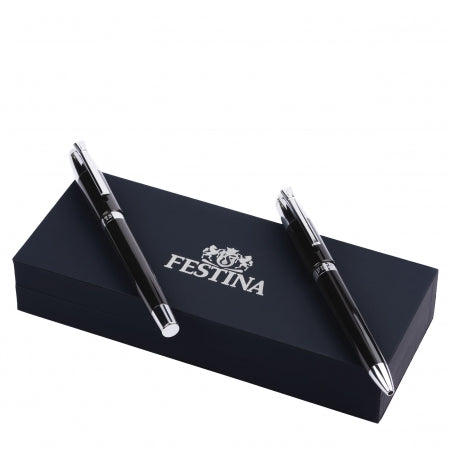 Festina Set Classicals Chrome Black (ballpoint pen & rollerball pen)