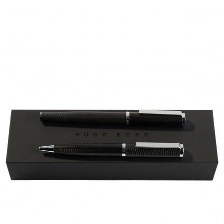 Hugo Boss Set Formation Herringbone Chrome (ballpoint pen & fountain pen)