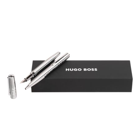 Hugo Boss Set Label Chrome (ballpoint pen & fountain pen)