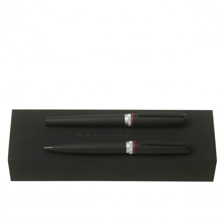 Hugo Boss Set Gear Black (ballpoint pen & rollerball pen)