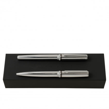 Hugo Boss Set Gear Chrome (ballpoint pen & rollerball pen)