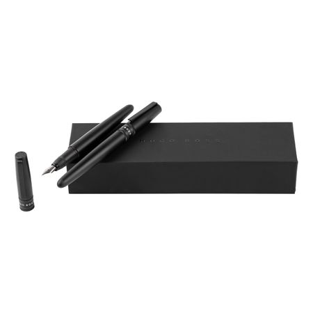 Hugo Boss Set Illusion Gear Black (rollerball pen & fountain pen)