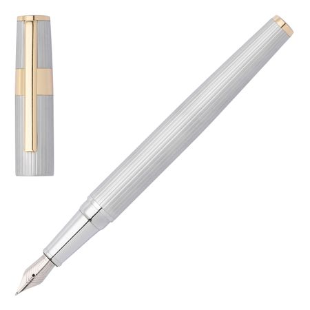 Hugo Boss Fountain pen Gear Pinstripe Silver / Gold