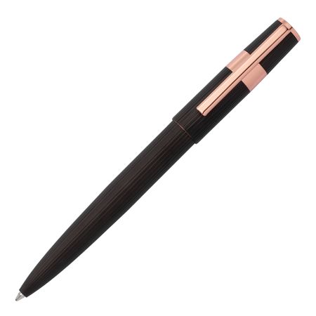 Hugo Boss Ballpoint pen Gear Pinstripe Black / Rosegold