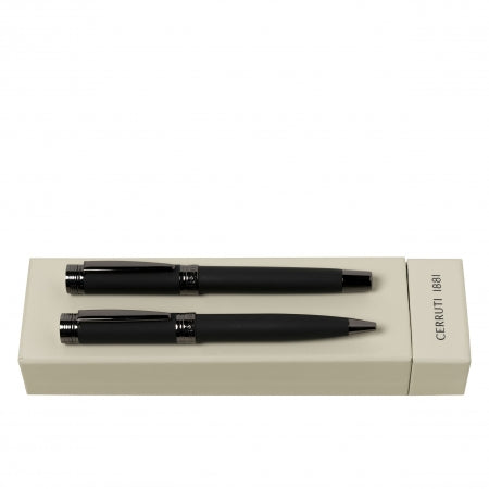 Cerruti 1881 Set Zoom Soft Black (ballpoint pen & fountain pen)