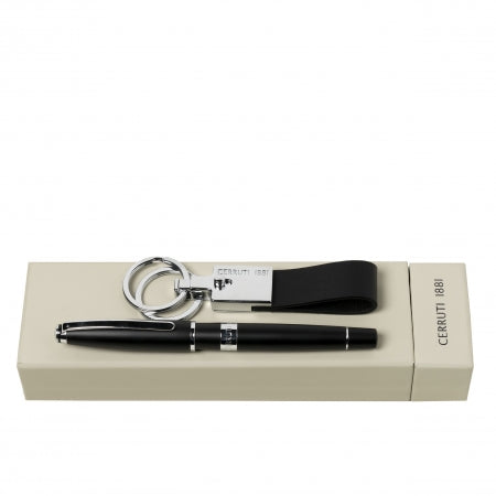 Cerruti 1881 Set CERRUTI 1881 Black (rollerball pen & key ring)